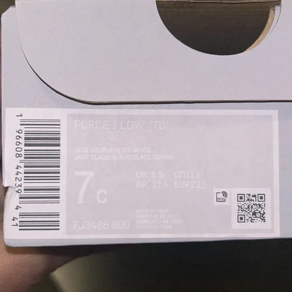 Little Girls Tiffany Blue & Cream Air Force 1 - Picture 5 of 5